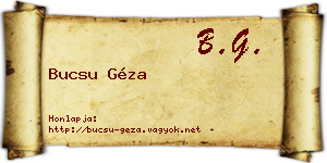 Bucsu Géza névjegykártya