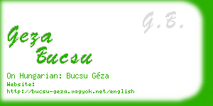 geza bucsu business card