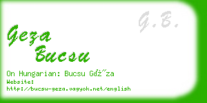geza bucsu business card